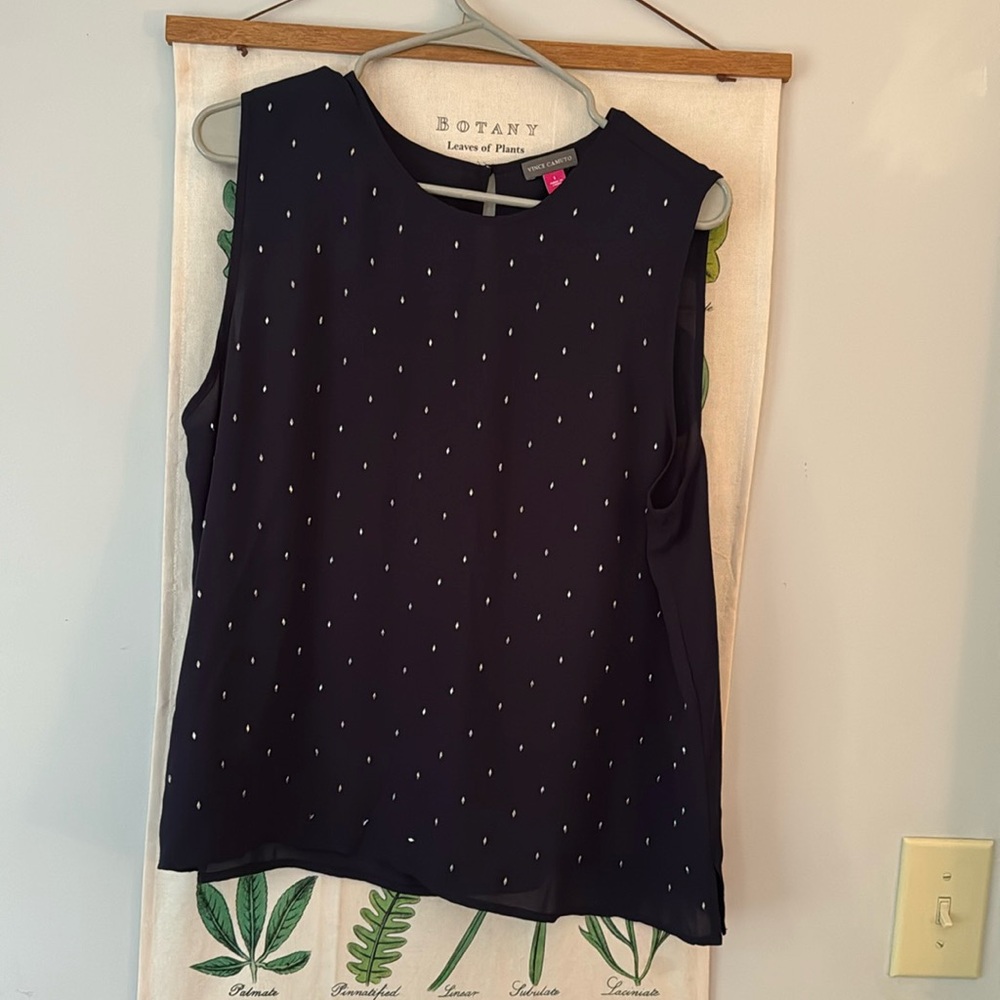 navy embellished blouse